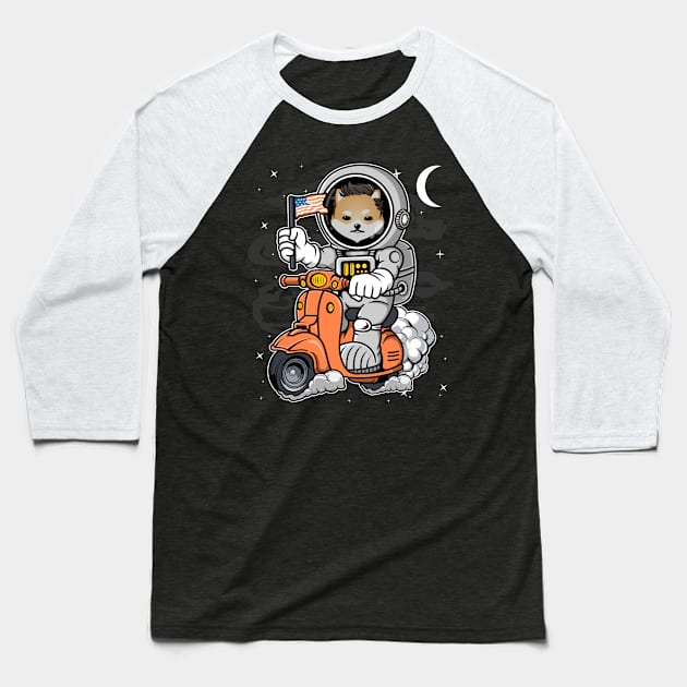 Astronaut Scooter Dogelon Mars ELON Coin To The Moon Crypto Token Cryptocurrency Blockchain Wallet Birthday Gift For Men Women Kids Baseball T-Shirt by Thingking About